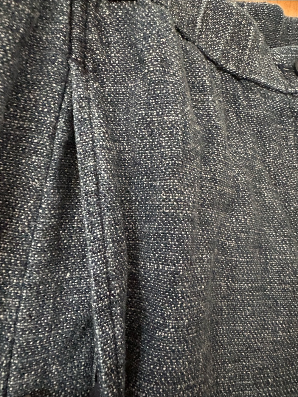 Eileen Fisher Tweedy Hemp Cotton Wide-Leg Pant Chinos in Dark Blue M - Picture 4 of 10